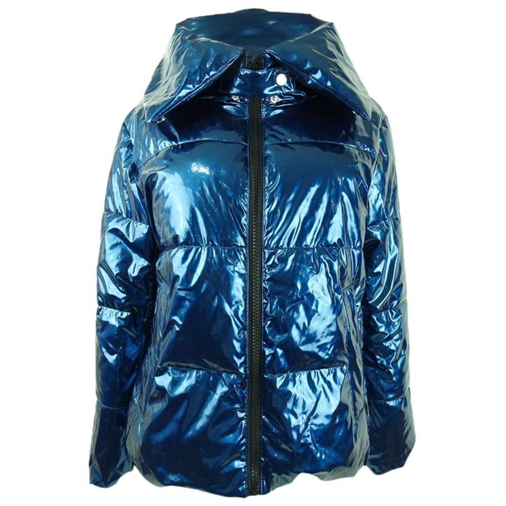 Kendall + Kylie Women's Cropped Puffer Coat - Blue